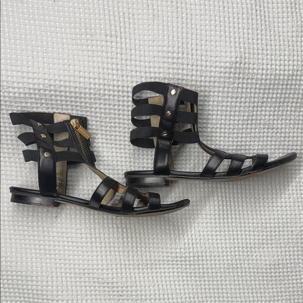 Black Strappy Gladiator Sandals - Women